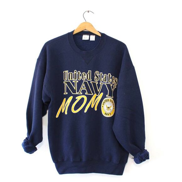 Vintage United States Navy MOM Sweatshirt Large - Picture 1 of 5